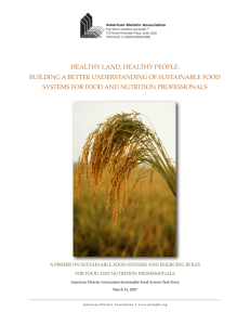 HEALTHY LAND, HEALTHY PEOPLE: BUILDING A BETTER UNDERSTANDING OF SUSTAINABLE FOOD