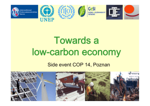 Towards a low-carbon economy Side event COP 14, Poznan 1