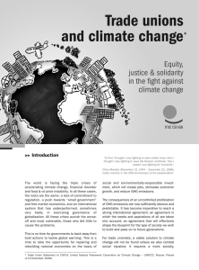 Trade unions and climate change Equity, justice &amp; solidarity