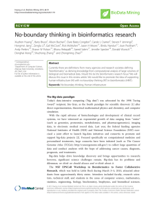 No-boundary thinking in bioinformatics research R E V I E W