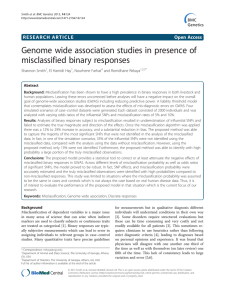 Genome wide association studies in presence of misclassified binary responses Open Access