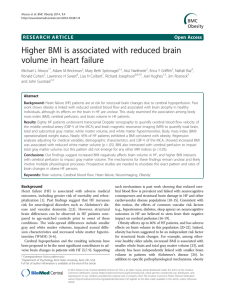 Higher BMI is associated with reduced brain volume in heart failure