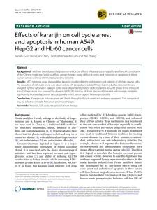 Effects of karanjin on cell cycle arrest and apoptosis in human A549, HepG2 and HL-60 cancer cells