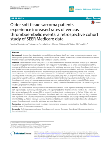 Older soft tissue sarcoma patients experience increased rates of venous