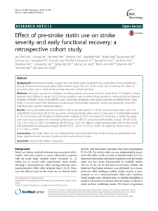 Effect of pre-stroke statin use on stroke retrospective cohort study