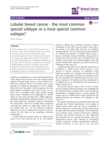 Lobular breast cancer - the most common subtype? EDITORIAL