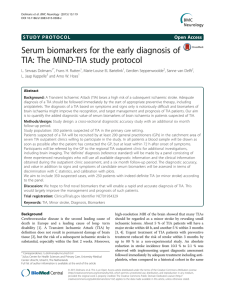 Serum biomarkers for the early diagnosis of Open Access