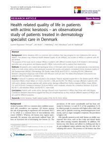 Health related quality of life in patients – an observational