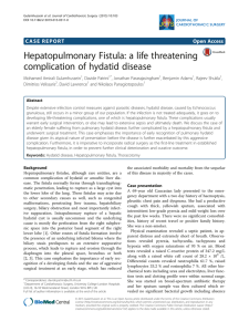 Hepatopulmonary Fistula: a life threatening complication of hydatid disease Open Access