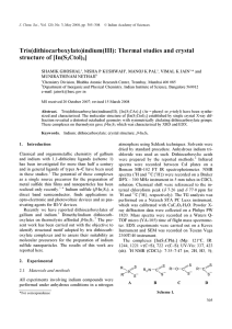 Tris(dithiocarboxylato)indium(III): Thermal studies and crystal structure of [In(S Ctol) ]