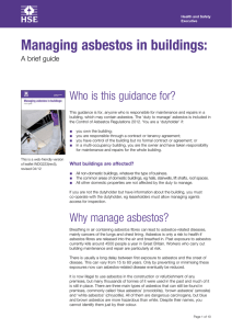 Managing asbestos in buildings: Who is this guidance for? A brief guide