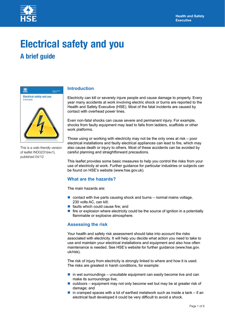essay on electrical safety