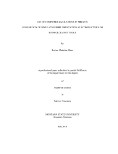 USE OF COMPUTER SIMULATIONS IN PHYSICS: REINFORCEMENT TOOLS