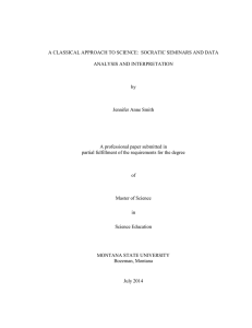 A CLASSICAL APPROACH TO SCIENCE:  SOCRATIC SEMINARS AND DATA by