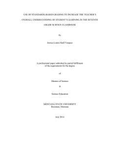 USE OF STANDARDS-BASED GRADING TO INCREASE THE TEACHER’S