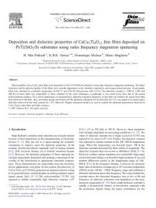 Deposition and dielectric properties of CaCu Ti O thin films deposited on