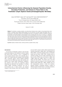 Limnochemical Factors Influencing the Seasonal Population Density,