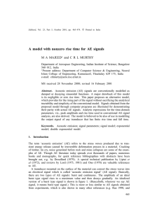 A model with nonzero rise time for AE signals