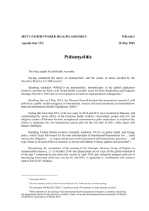 Poliomyelitis  SIXTY-EIGHTH WORLD HEALTH ASSEMBLY WHA68.3