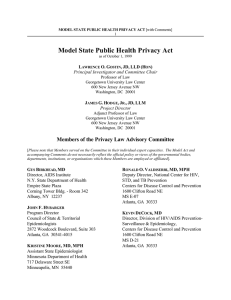 Model State Public Health Privacy Act L O. G
