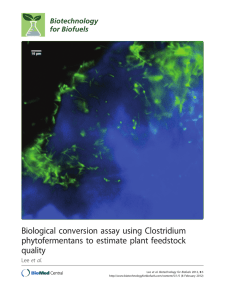 Biological conversion assay using Clostridium phytofermentans to estimate plant feedstock quality