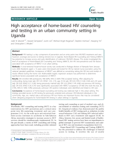 High acceptance of home-based HIV counseling Uganda