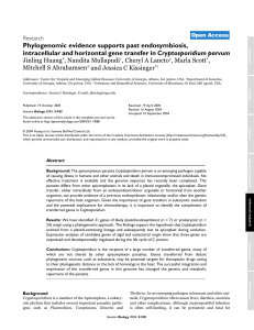 , Phylogenomic evidence supports past endosymbiosis Cryptosporidium parvum