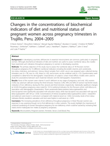 Changes in the concentrations of biochemical