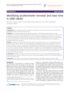 Identifying accelerometer nonwear and wear time in older adults Open Access