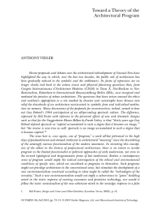 Toward a Theory of the Architectural Program ANTHONY VIDLER