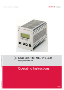 Operating Instructions DCU 002, 110, 180, 310, 400 Display and control unit EN