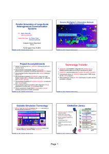 Parallel Simulation of Large-Scale Heterogeneous Communication Systems Generic Warfighter’s Information Network