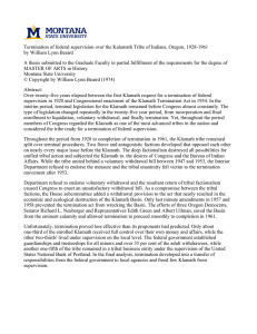 Termination of federal supervision over the Kalamath Tribe of Indians,... by William Lynn Beaird