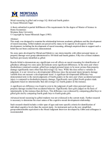 Moral reasoning in gifted and average I.Q. third and fourth... by Susan Milesnick Sager