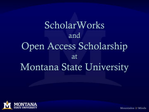 ScholarWorks Open Access Scholarship Montana State University and