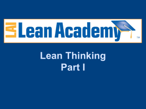 Lean Thinking Part I