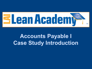 Accounts Payable I Case Study Introduction