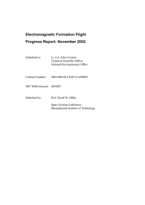 Electromagnetic Formation Flight Progress Report: November 2002