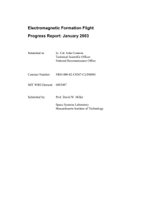 Electromagnetic Formation Flight Progress Report: January 2003