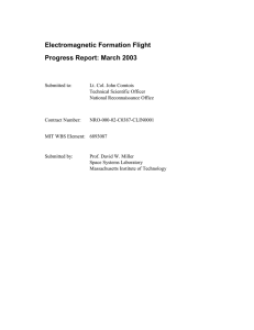 Electromagnetic Formation Flight Progress Report: March 2003