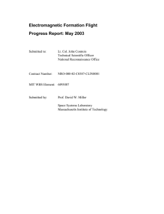 Electromagnetic Formation Flight Progress Report: May 2003