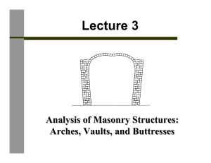 Lecture 3 Analysis of Masonry Structures: Arches, Vaults, and Buttresses