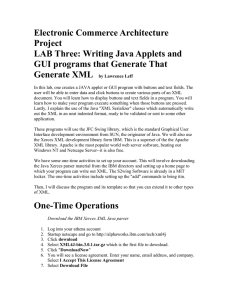 Electronic Commerce Architecture Project LAB Three: Writing Java Applets and