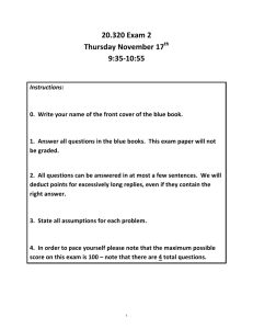 20.320 Exam 2 Thursday November 17  9:35-10:55
