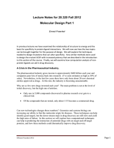 Lecture Notes for 20.320 Fall 2012 Molecular Design Part 1