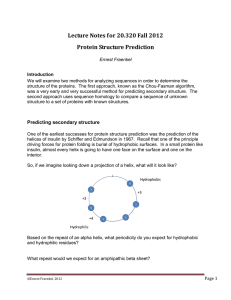 Lecture Notes for 20.320 Fall 2012 Protein Structure Prediction