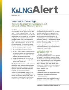 Insurance Coverage Insurance Coverage for Investigations and Demands of State Attorneys General