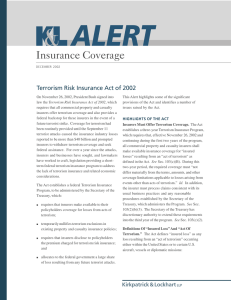 Insurance Coverage Terrorism Risk Insurance Act of 2002