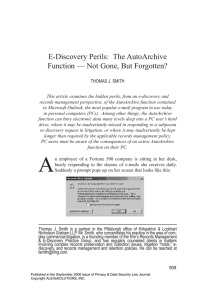 E-Discovery Perils:  The AutoArchive Function — Not Gone, But Forgotten?