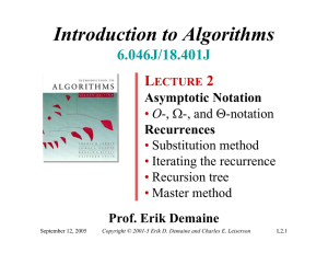 Introduction to Algorithms 6.046J/18.401J L 2